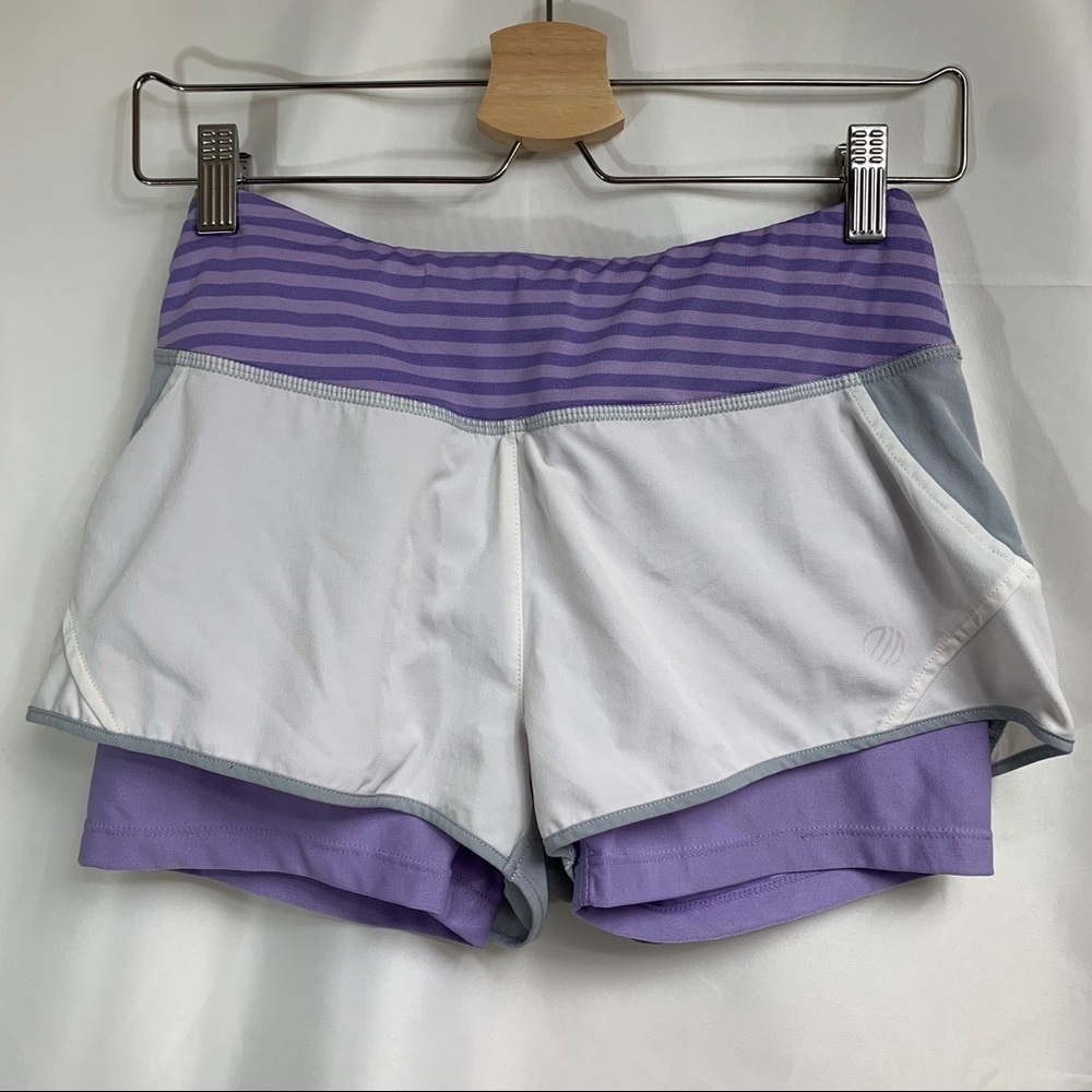 MPG Sport | Layered Athletic Running Active Adjustable Waist Pocket Shorts XS